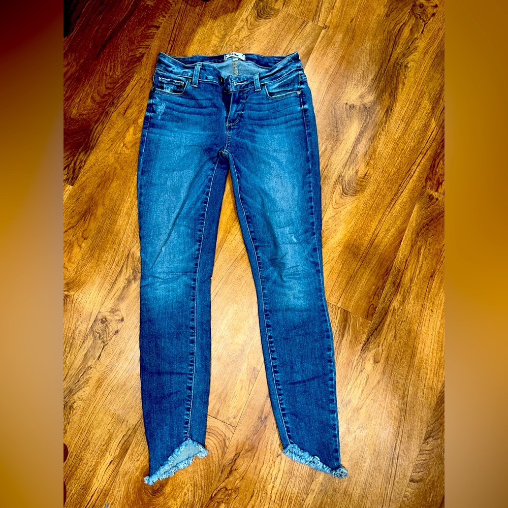 3/$15 PAIGE Verdugo Ankle Blue Denim Jeans 91% Cotton Size 27.   B1